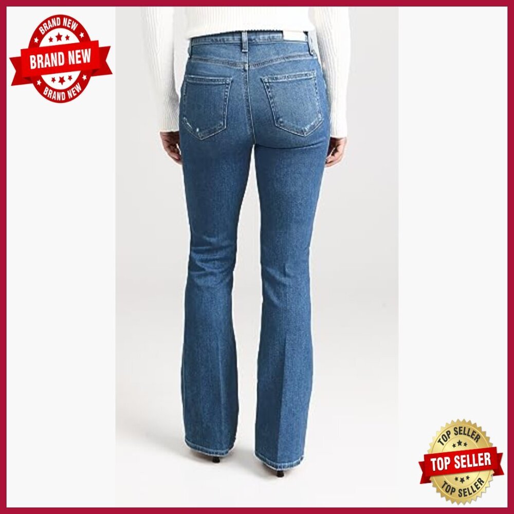 High Rise Bootcut Petite Jeans, Stretch Denim, 30in Inseam - Picture 3 of 6